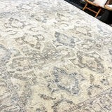 12’2 x 16’3 Distressed Silk 17th Century Persian Design Tibetan Rug Slate, Blue, Sea Foam & Gray K0169