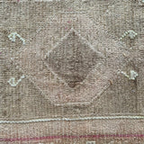 1’9 x 2’11 Antique Kars Rug Muted Cashmere Camel, Cream and Soft Blush Rose '4734