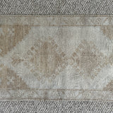 1’8  x 3’6 Antique Turkish Taspinar Rug Muted  Gray + Camel 4910