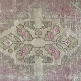 1’6 x 3’2 Vintage Oushak Rug Muted  Violet, Beige & Blue