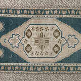 1’8 x 3’6 Vintage Turkish Taspinar Runner Muted Beige, Blue, & Camel 5716