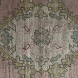 1’3 x 2’11 Vintage Oushak Rug Muted Pastel Colors