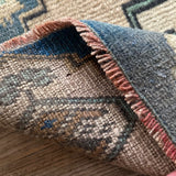 1’7 x 2’6 Antique Turkish Taspinar Rug Muted Midnight Blue, Beige & Light Brown