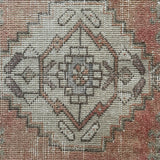 1’7 x 3’2 Vintage Oushak Rug Muted Rust, Gray & Dark Taupe