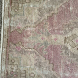 1’6 x 3’2 Vintage Oushak Rug Muted  Violet, Beige & Blue