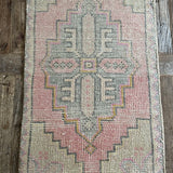 1’7 x 2’10 Vintage Oushak Rug Muted Gray, Pink & Sand '5200