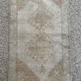 1’8  x 3’6 Antique Turkish Taspinar Rug Muted  Gray + Camel 4910