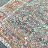 13’8 x 20’4 Classic Antique Rug Muted  Black, Rust, Blue & Green
