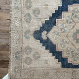 2’ x 2’9 Antique Turkish Taspinar Rug Muted Navy Blue, Beige & Sky Blue '5377