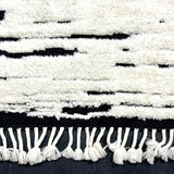 10’4 x 14’ Moroccan Rug Black and White Shag “Ruzgar” Pure Turkish Wool M-3782