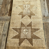 1’5 x 2’7 Antique Kars Rug Muted Camel Brown & Beige '4778