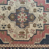 1’9 x 3’5 Vintage Taspinar Rug Muted Navy, Rose & Beige '5391