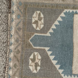 1’8 x 3’4 Antique Turkish Taspinar Rug Muted Soft Taupe, Gray,  Blue & Cream 5717