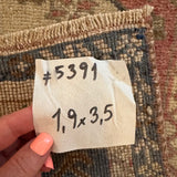 1’9 x 3’5 Vintage Taspinar Rug Muted Navy, Rose & Beige '5391
