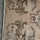 1’6 x 3’ Antique Oushak Rug Muted Blush Beige, Brown & Gray