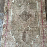 1’9 x 2’11 Antique Kars Rug Muted Cashmere Camel, Cream and Soft Blush Rose '4734