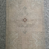 1’7 x 2’10  Vintage  Oushak Rug Muted Sand Beige and Gray 4899