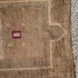 1’5 x 2’9 Antique Kars Small Rug Muted Camel Brown 4763