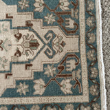 1’7 x 3’2 Vintage Turkish Taspinar Rug Muted Beige, Blue, Green + Camel  5714