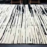 10’3 x 14’2 Moroccan Rug Black and White “Ruzgar” Pure Turkish Wool M-3766 Linda's Barn