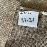 1’7 x 3’1 Antique Oushak Rug Muted Brown, Camel Beige & Gray '5182