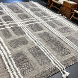 10’4 x 14’1 Shaggy Moroccan Rug Grey Pure Turkish Wool M-3781 Linda's Barn