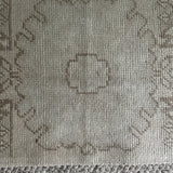 1’4 x 2’9  Vintage  Oushak Rug Muted Gray & Taupe 4905