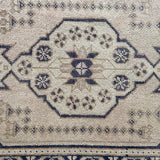 1’9 x 3’6 Antique Taspinar Rug Muted Navy Blue, Taupe & Beige