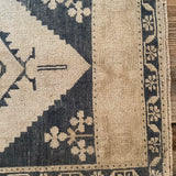 1’10 x 3’4 Antique Taspinar Rug Muted Dark Blue & Beige '5397