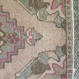 1’8 x 3’ Vintage  Oushak Rug Muted Blush, Khaki Brown & Gray 5179
