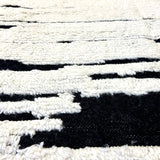 10’4 x 14’ Moroccan Rug Black and White Shag “Ruzgar” Pure Turkish Wool M-3782