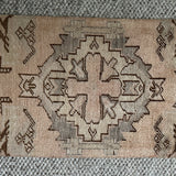 1’6 x 3’ Antique Oushak Rug Muted Blush Beige, Brown & Gray