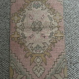 1’3 x 2’11 Vintage Oushak Rug Muted Pastel Colors