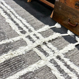 10’4 x 14’1 Shaggy Moroccan Rug Grey Pure Turkish Wool M-3781 Linda's Barn