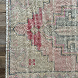 1’7 x 2’10 Vintage Oushak Rug Muted Gray, Pink & Sand '5200