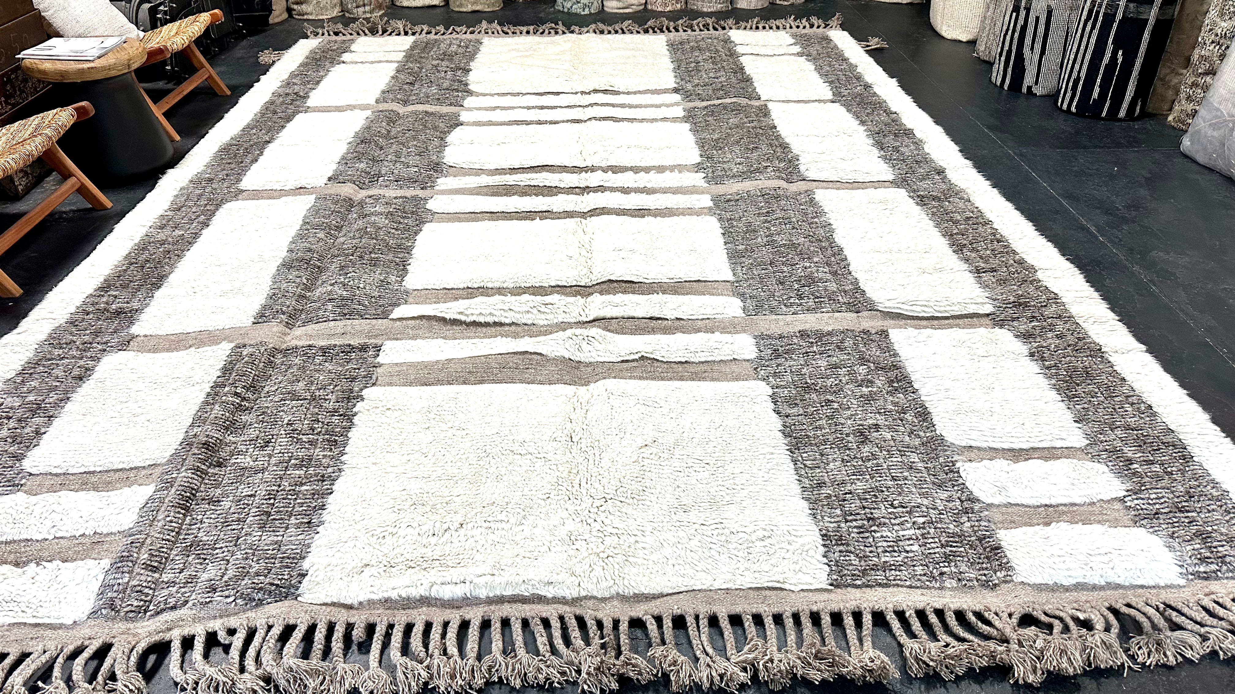 10’2 x 13’9 Shaggy Moroccan Rug Pure Turkish Wool M-3800 Linda's Barn