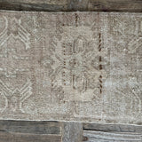 1’4 x 2’7 Antique Oushak Rug Muted Monochromatic Greige '4765