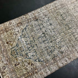 3’3 x 16’8 Classic Vintage Runner Muted Greige, Midnight Blue & Brown