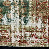 8’10 x 10’10 Classic Antique Rug Muted  Denim Sea Blue-Green, Taupe + Red