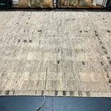 10’ x 13’10 Moroccan Rug Pure Soft Wool Natural Tawny Brown and Beige