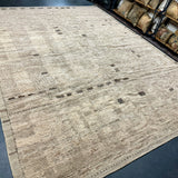 10’ x 13’10 Moroccan Rug Pure Soft Wool Natural Tawny Brown and Beige