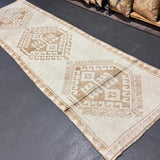 2’8 x 10’4 Vintage Herki Runner Cream & Light Warm Brown