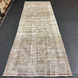 3’4 x 10’9 Classic Vintage Runner Muted  Brown, Gray & Bone '5495