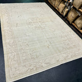 6’10 x 10’5 Vintage Oushak Rug Muted Beige & Light Brown