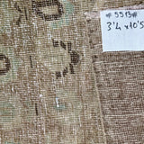 3’4 x 10’5 Classic Vintage Runner Beige, Tawny Brown & Green