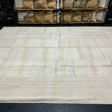 10’2 x 13’4 MCM Vintage Organic Hemp Rug Off White Flatweave Collage Kilim