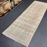 3’2 x 10’3 Classic Vintage Runner Brown, Beige and Seafoam Green