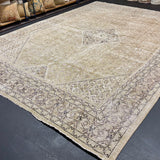 9’6 x 13’  Classic Vintage Rug Muted Greige, Green & Espresso