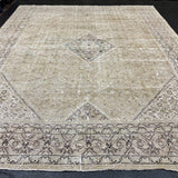 9’6 x 13’  Classic Vintage Rug Muted Greige, Green & Espresso