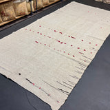 5’7 x 13’  MCM Vintage Organic Hemp Rug Off White Flatweave Kilim